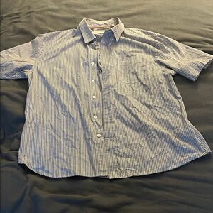 Dockers Men's Light Blue Striped Button Down Shirt